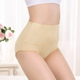 thumbnail image 4 of YDFCWXW Women's Jacquard Cotton Underwear Briefs,High Waist Ladies Panty, Sexy Stretch Breathable Underwear Briefs (Beige, XL), 4 of 7