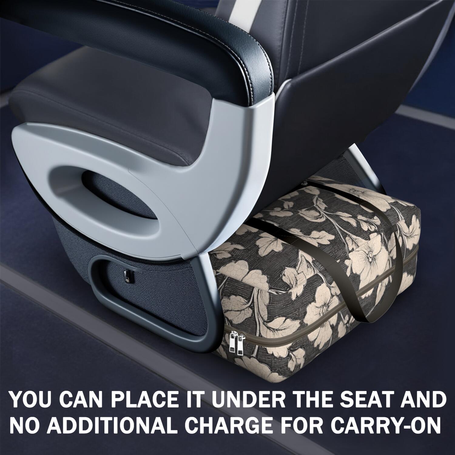 For Spirit Airlines Personal Item Bag 18x14x8 Inch, Floral Weekender Travel Bag, Foldable Travel Duffel Bag Underseat Carry on Bag with Luggage Sleeve for Women and Men 30L