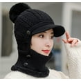 thumbnail image 3 of Kiibsot Women One Piece Slouchy Fleece Beanie Hats Scarf Mask Warm Winter Knitted Hat Thick Skull Ski Cap, 3 of 4