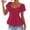 Hot Pink, variant on Women's Frill Trim Button Down Shirts Tie Front Puff Sleeve Ruffle Blouse Tops Summer Streetwear Business Blouse Pink,S
