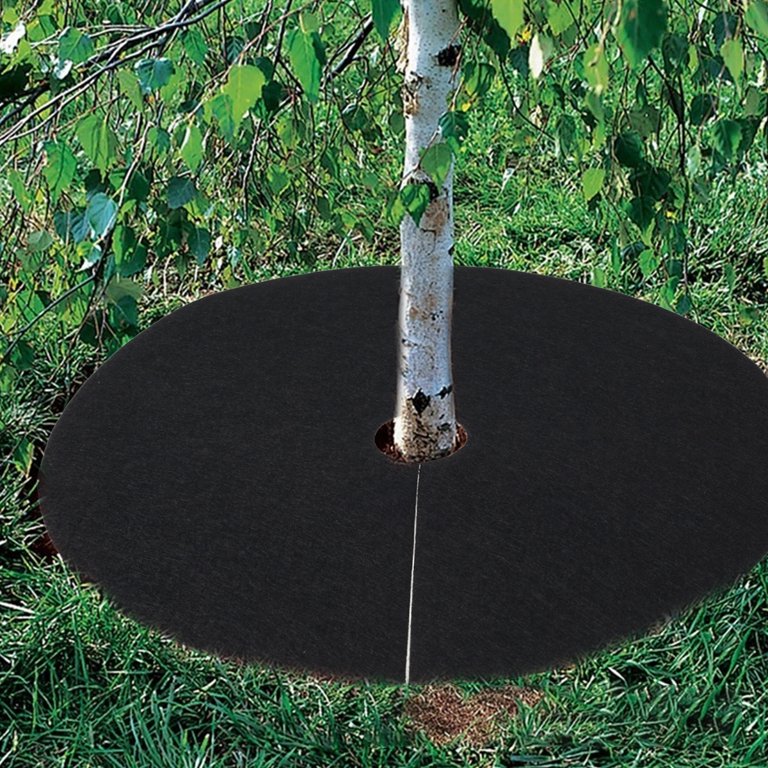 12-Pack Non-Woven Tree Mulch Rings – Round Weed Barrier Mats For Tree Protection