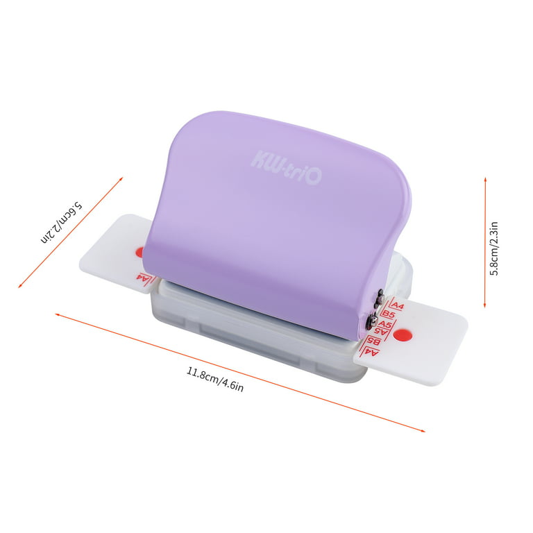 KW-trio 6-Hole Paper Punch Handheld Metal Hole Puncher 5 Sheet Capacity 6mm  for A4 A5 B5 Notebook