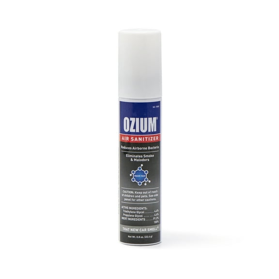 OZIUM Car Air Sanitizer Spray, For Air Sanitization and Odor Elimination, New Car Scent, 0.8 oz