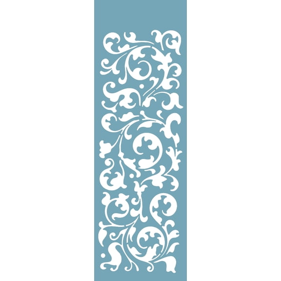 FineArt Flourish Border Stencils for Mixed Media, Wall Painting, Art and Craft, Home Decor, DIY Craft, Card Making and Fabric Painting, Size 3x12 Inch