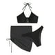 thumbnail image 5 of Traje de baño de 3 piezas con cintura alta y tirantes cruzados para mujer Fridja  nalpqowj51084, 5 of 7