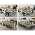 thumbnail image 4 of Tribesigns 78.74-Inch Large Conference Room Table, Modern Office Meeting Seminar Table Desk with Metal Legs and Adjustable Foot Pads, Seats 6-8 People, Oak Finish, 4 of 4