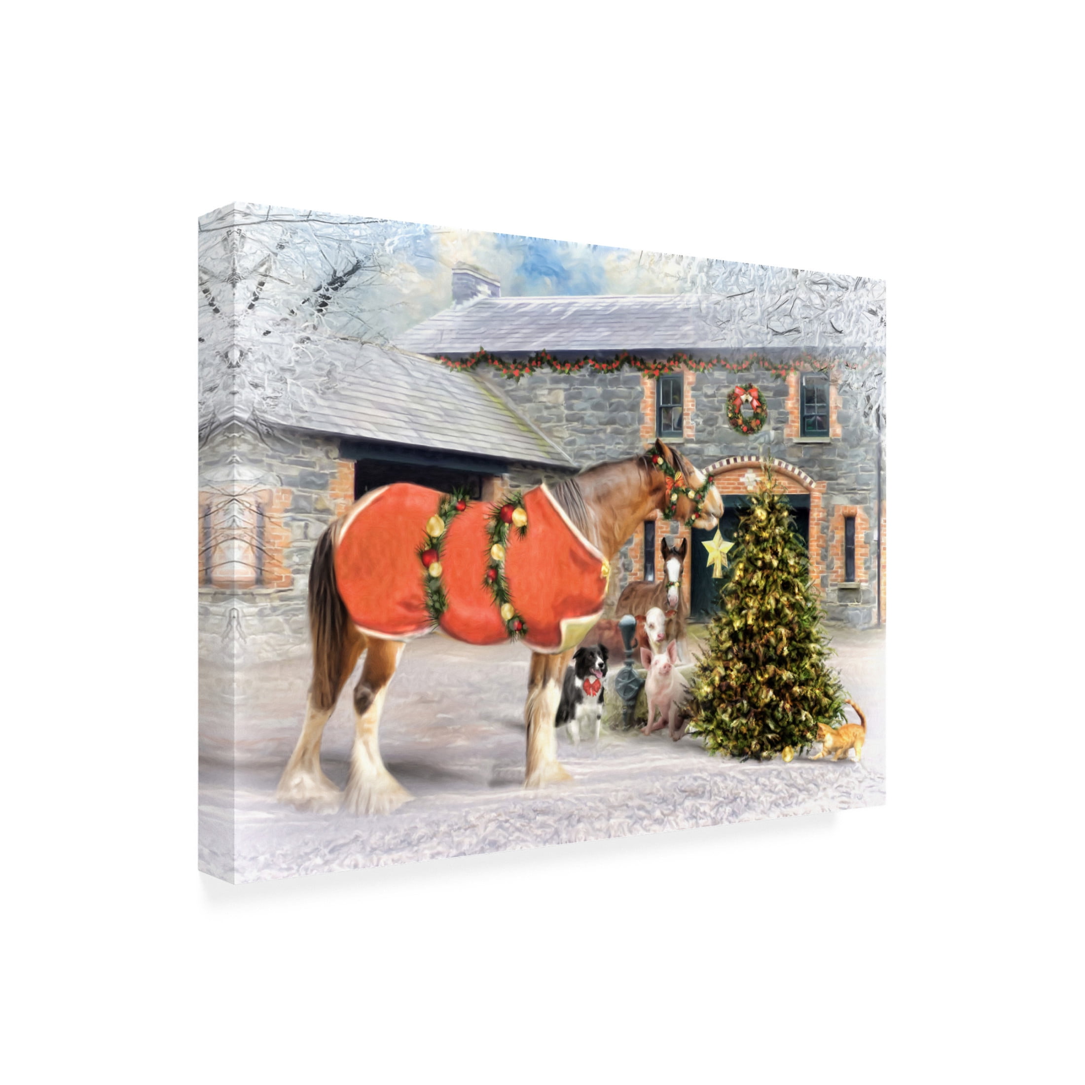 Canvas Wall Art - Trudi Simmonds 'The Christmas Star 1' Wall Art for Living Room, Bedroom, or Office Décor by Trademark Fine Art - 19 x 14 Inches