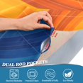 thumbnail image 3 of Yayeee Kitchen Curtains Tier Pair Light Filtering 27"x36" Rod Pocket Short Cafe Window Panel, Orange Abstract Wavy, 3 of 7