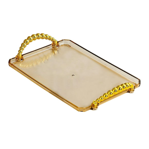 Fruit Plate Rectangle Breakfast Tray Dessert Tray Bathroom Vanity Tray for Room Light Brown