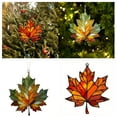 thumbnail image 2 of CY5O5ee Maple Leaf Suncatcher for Window Hanging Fall Ornaments Pendant for Fall Winter Thanksgiving Christmas Window Wall Acrylic Maple Leaves Hanging Ornament 6PCS, 2 of 7