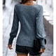 thumbnail image 1 of Women Top, Breathable Knitted U Neck Women Pullover Sweater Lantern Long Sleeve For Girls For Travel ANGGREK Otros, 1 of 6