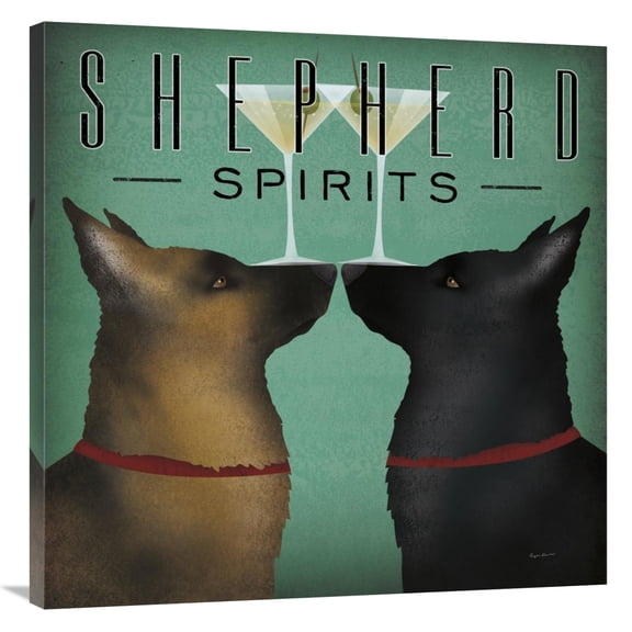 Global Gallery's 'Double Shepherd Martini' By Ryan Fowler Stretched Canvas Wall Art