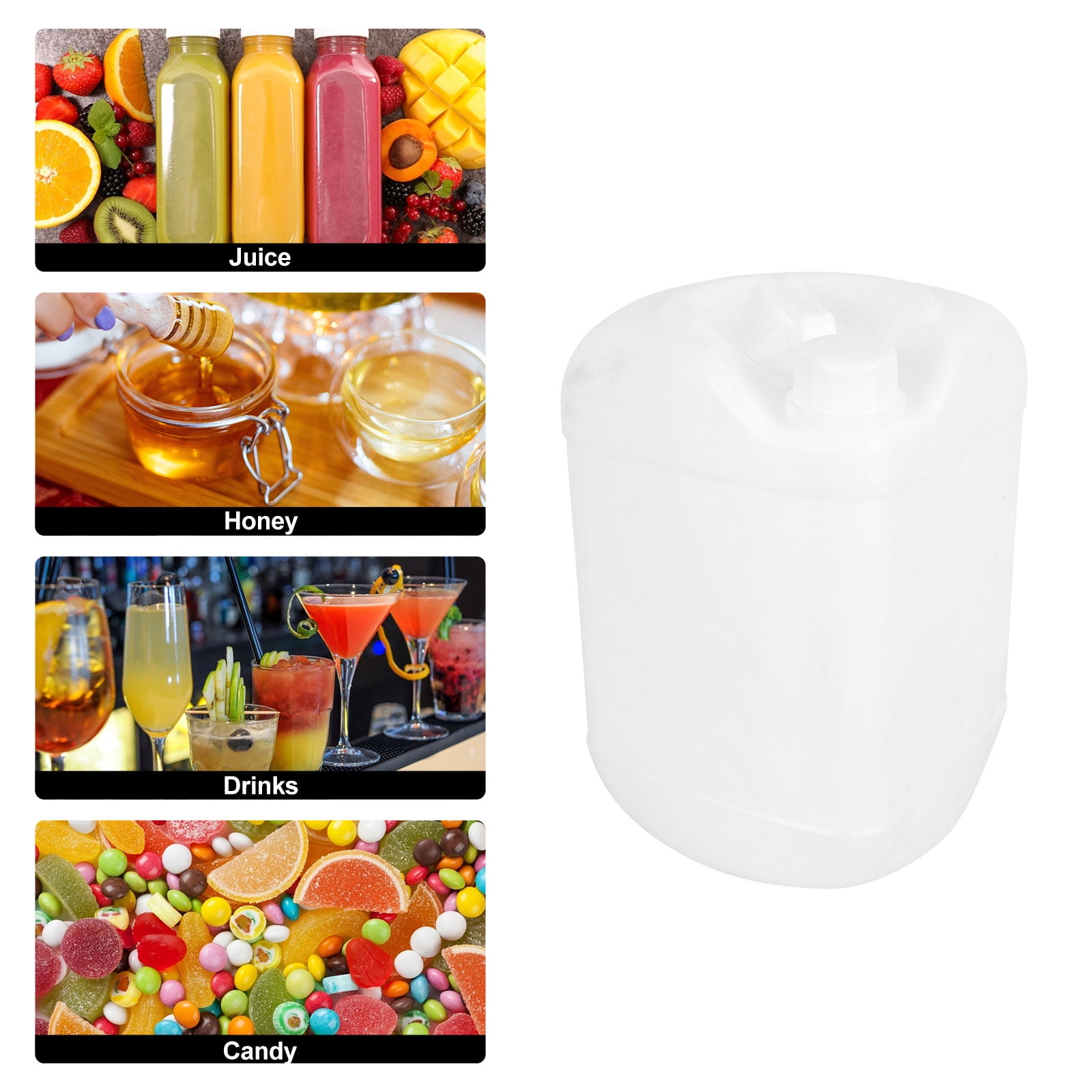 OFFIGAM 1Pc Large White Plastic Jug with Lid Practical Storage Bucket for Kitchen Use