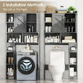 thumbnail image 4 of Walsunny Over the Toilet Storage Cabinets with Doors Side Shelves Toilet Paper Holder Stand Organizer Shelf Rack Space Saver above behind Toilet Freestanding for Bathroom Restroom Laundry Gray, 4 of 7