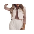 thumbnail image 2 of SAYOO Women Lapel Vest with Side Adjustable Strap, Navel Short Casual Style Pocket Decoration Clothing, 2 of 9