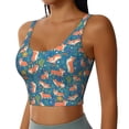 thumbnail image 2 of Goofa Corgi with Flowers Printed Sports Bras for Women, High Impact Running Bra Workout Crop Tank Tops Longline Sports Bra Push up-Medium, 2 of 9