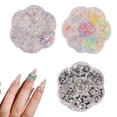 thumbnail image 1 of 3 cajas de cuentas mixtas para decoración de uñas, cuentas de lazo con parte posterior plana, diamantes de imitación de resina, decoraciones para uñas, diseños de manicura, accesorio de joyería DIY, 1 of 5