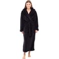 thumbnail image 3 of Women's Plush Fleece Robe with Hood, Long Warm Solid Bathrobe, 3 of 7