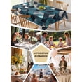 thumbnail image 5 of Color Block Table Cloth 60x102 Inch Rectangle, Blue White Check Abstract Texture Waterproof Tablecloth Washable Table Cover for Party Picnic Dinner Decor, 5 of 9