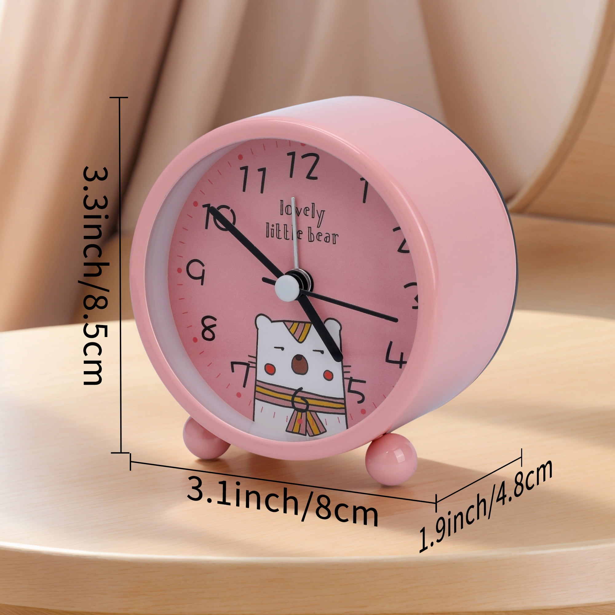 Unique Bargains Lovely Animal Patterns Alarm Clock White 3.1"L x 1.9"W x 3.3"H