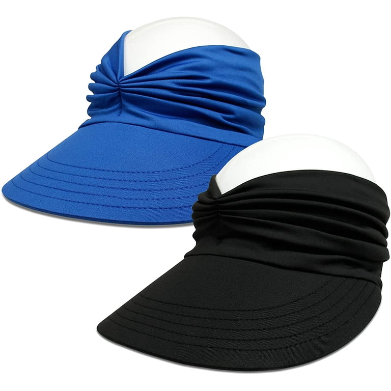2 Packs Womens Sun Visor Hat Wide Brim Summer UPF 50+ UV  display picture 3