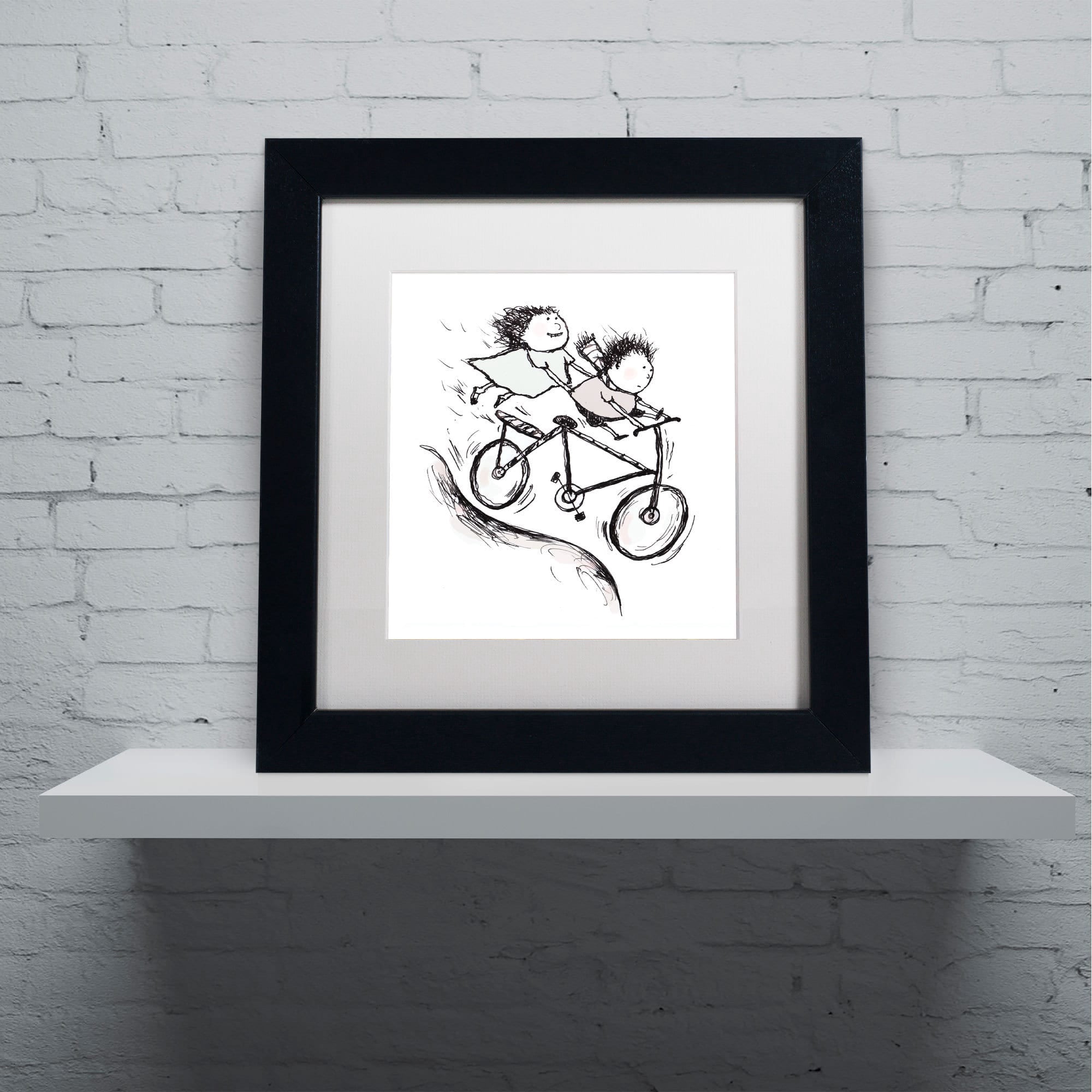 Carla Martell 'Bike Kids' Matted Framed Art