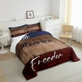 thumbnail image 3 of United States Bedding 4th of July Independence Day Comforter Set, Wooden Planks Painted As USA Flag Bedding Comforter Sets, Federal Freedom Patriotic Country Style Quilted Inner Fill Twin Size, 3 of 6