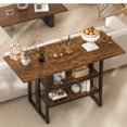 thumbnail image 6 of Meteorleg 55.1 Inch Console Table, 3 Tier Narrow Sofa Table with Foldable Table Top, Wood Entryway Behind Couch Table for Hallway, Living Room, 6 of 9