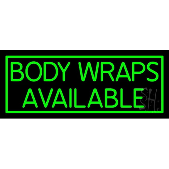 Body Wraps Available LED Neon Sign 10 x 24 - inches, Black Square Cut Acrylic Backing, with Dimmer - Bright and Premium built indoor LED Neon Sign for Spa interior decor and storefront.