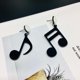 thumbnail image 5 of Pendiente acrílico musical para mujer, pendientes metálicos asimétricos para niñas, 5 of 5