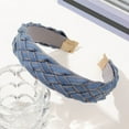 thumbnail image 3 of harmtty Retro Denim Hair Hoop Women Denim Headband Wide Knot Design Retro Hairband Daily Party Hair Accessories, 3 of 8