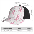 thumbnail image 2 of Curved Design Along The Top Of The Baseball Cap Reinforced Adjustable Breasted Four Seasons Available Classic Pink Ribbon Pattern With Decorative Elements, 2 of 8