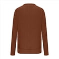 thumbnail image 4 of Camisas de Larga con Cuello en V para Mujer, Blusas Casuales de Otoño, Suéteres Tipo Túnica Ligeros, Blusas de Moda 2025 Marrón XXL, 4 of 5