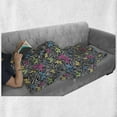 thumbnail image 5 of Zebra Print Soft Flannel Fleece Blanket, Colorful Butterflies on Zebra Abstract Print Summer Jungle Floral Artwork, Cozy Plush for Indoor and Outdoor Use, 50" x 70", Yellow Blue Pink, by Ambesonne, 5 of 5