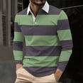 thumbnail image 2 of hotojiny Mens Shirts Stylish Striped Long Sleeve Stretchy Casual T-Shirts Lightweight Summer Vacation Party Golf Shirts, 2 of 5