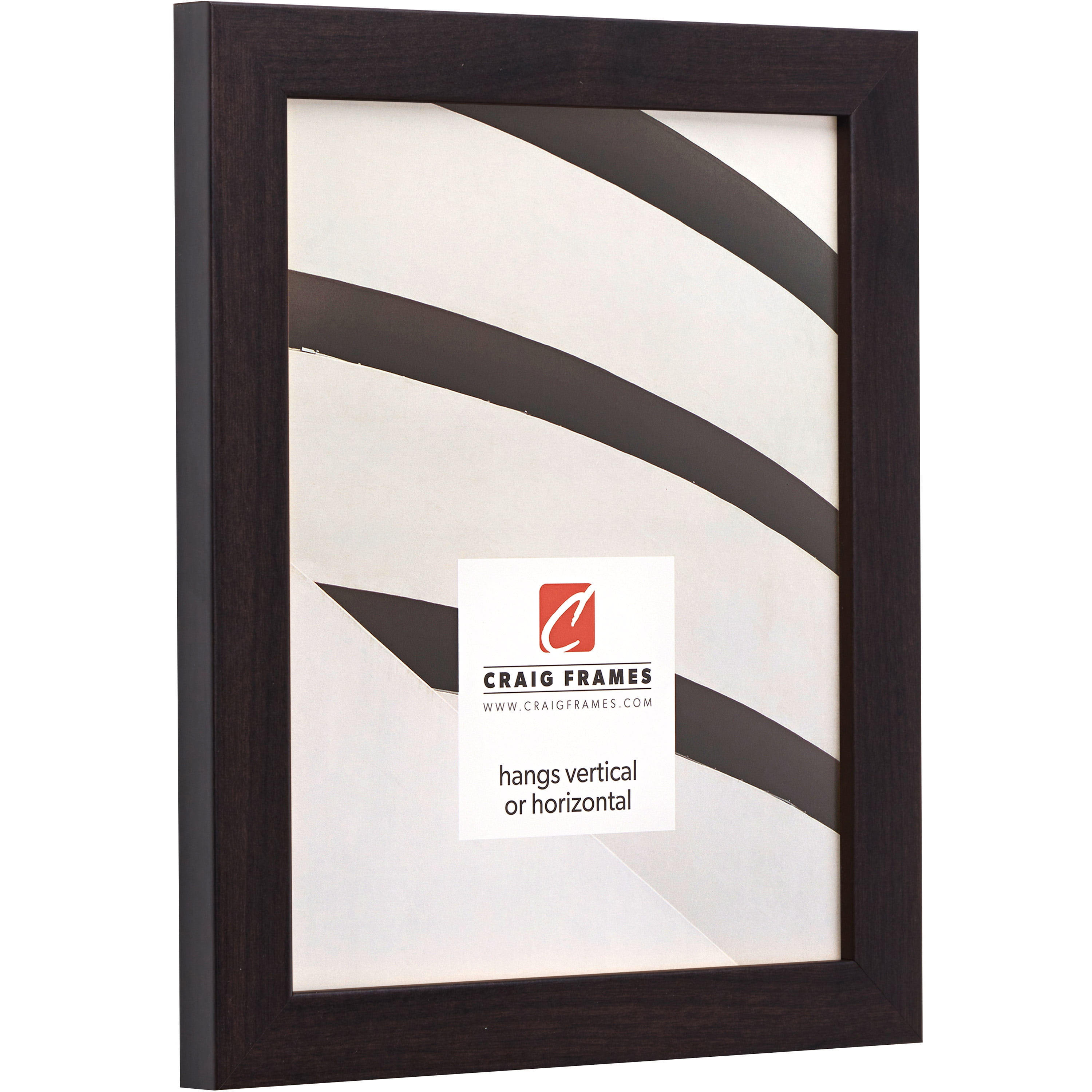 Craig Frames Essentials, 18x24 inch Picture Frame Matted for a 12x18 Photo, Brazilian Walnut