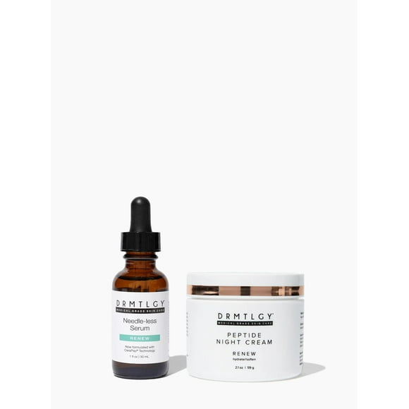 DRMTLGY Duo Hydratant pour la Peau : Sérum Sans Aiguille & Crème de Nuit Peptide