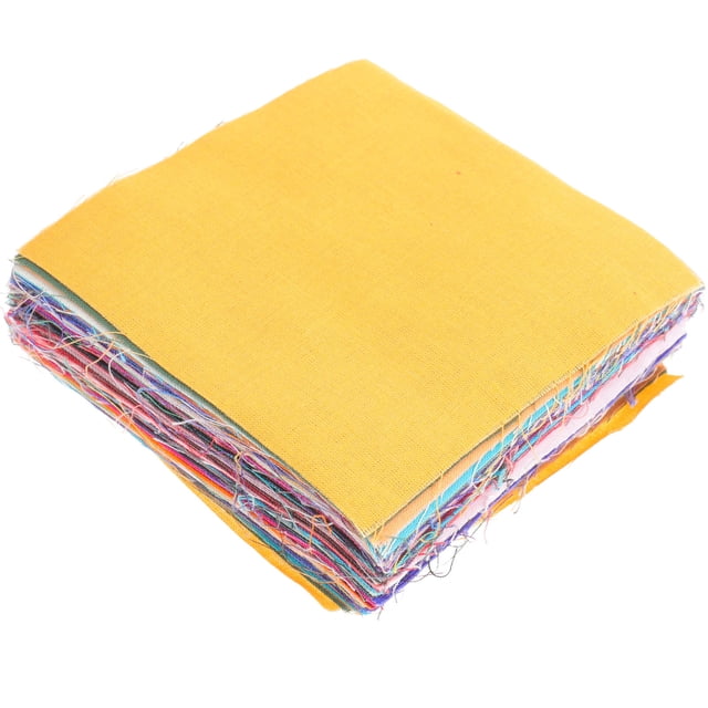 OULII 100Pcs Assorted Color Fabric Squares for Sewing Quilting DIY Craft Soft Material