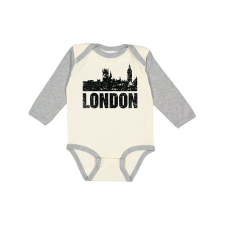 

Inktastic London England City Skyline with Grunge Gift Baby Boy or Baby Girl Long Sleeve Bodysuit