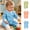 Blue, variant on Baby Wrapover Bodysuit Long Sleeve Cotton One Piece Romper for Infants