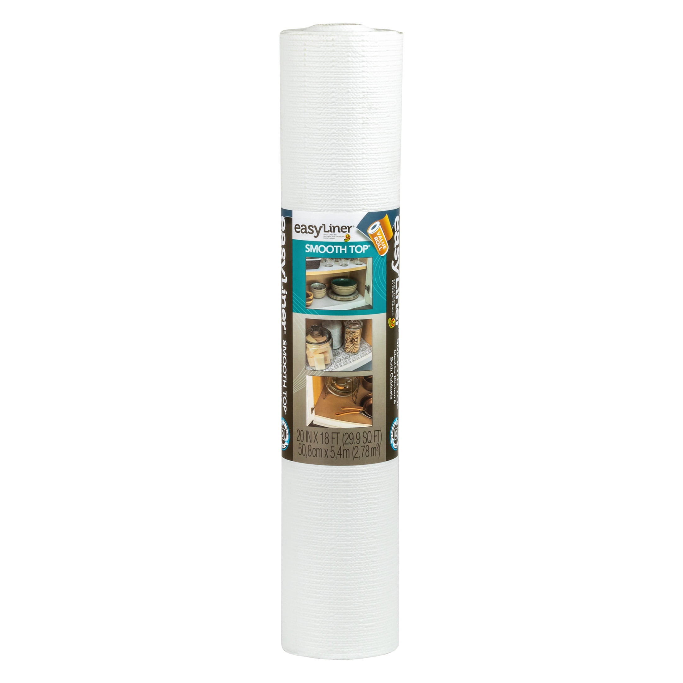 Smooth Top EasyLiner Shelf Liner, White 20" x 18' Roll