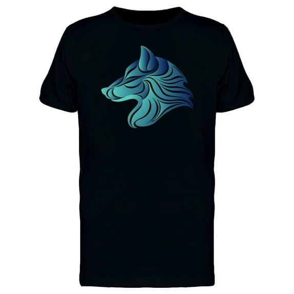 Wavy Wolf Head Art T-Shirt Men -Image by Shutterstock, Male x-Large