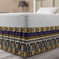 thumbnail image 1 of Folk Bed Skirt, Colorful Style Repeating Pattern with Geometric and Shapes, Elastic Bedskirt Dust Ruffle Wrap Around for Bedding Decor, 4 Sizes, Multicolor, by Ambesonne, 1 of 2