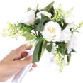 thumbnail image 4 of Wedding Bouquets for Bride Bridesmaid Bouquet Champagne Artificial Roses Flowers for Wedding Valentine's Day Church Home Decoration, 4 of 7