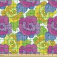thumbnail image 2 of Floral Upholstery Fabric by the Yard, Illustration of Blossoming Abstract Funky Wild Petals Flowers Art, Decorative Fabric for DIY and Home Accents, Hot Pink and Multicolor by Ambesonne, 2 of 5