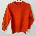 thumbnail image 6 of LYHaoo Toddler Sweater Boys Girls Cotton Lightweight Sweaters Crew Neck Solid Color Knit Pullover Long Sleeve Sweaters 10-12 Years(Orange), 6 of 6