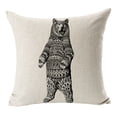 thumbnail image 1 of Funda de almohada con diseño de sofá de lino de dibujos animados de animales, fundas de cojín suave para sofá decorativo para el hogar con cremallera Inevent JJ22298-03, 1 of 3