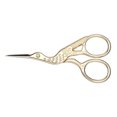 thumbnail image 2 of Tijeras de diseño vintage con forma de grulla para manicura y bordado, mango metálico dorado, tamaño compacto de 9.5 cm, acero inoxidable resistente., 2 of 6