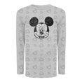 thumbnail image 1 of Playera Mickey Mouse Talla 8 Manga Larga Cara con Lentejuela Gris Jaspe, 1 of 3