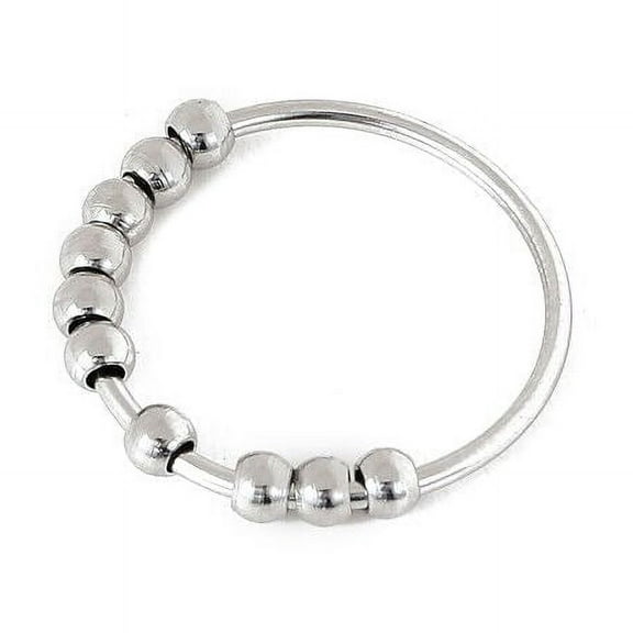 Stainless Steel Bead Ring: Elegant Fashion Jewelry for Women, European and American Style, Must-Have Accessory